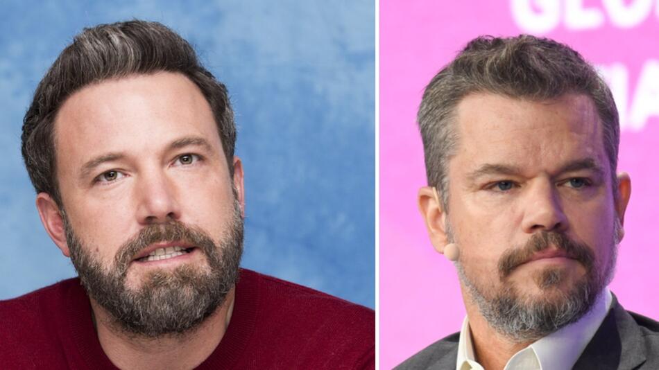 Ben Affleck und Matt Damon zeigen sich für ihren neuen Film "RIP" mit Bart.