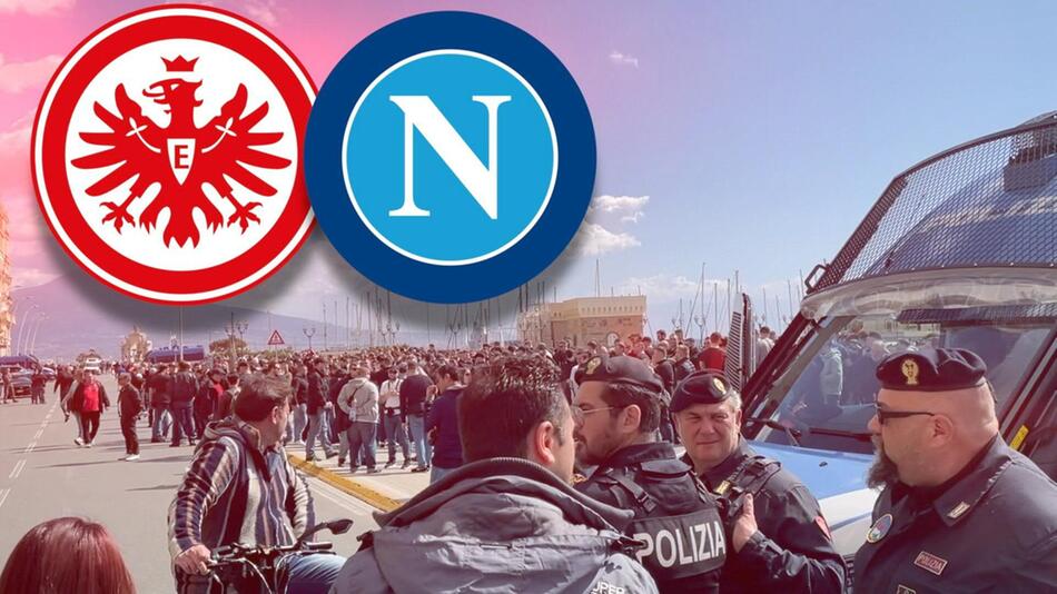 Anhänger von Eintracht Frankfurt wollen am 15. März 2023 in Neapel ihre Mannschaft unterstützen