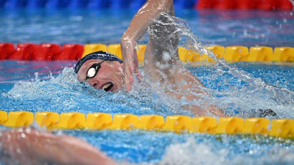 Florian Wellbrock pflügt während des WM-Finals über 1.500 Meter Freistil durchs Wasser