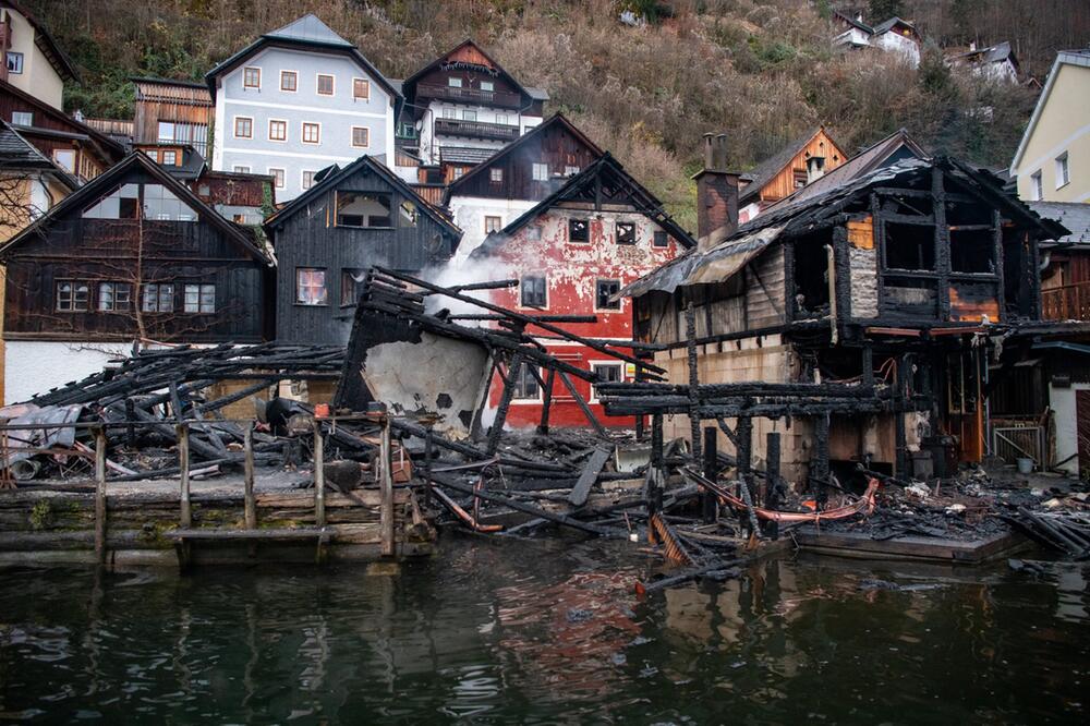 Brand in Weltkulturerbe-Ort Hallstatt in Österreich