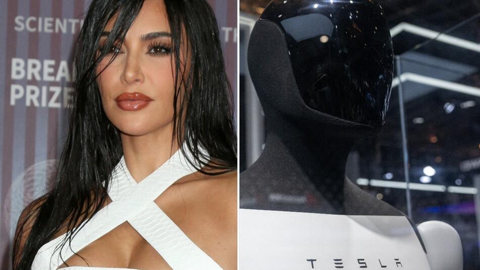 Kim Kardashian hat mit einem Tesla Bot "Schere, Stein, Papier" gespielt.