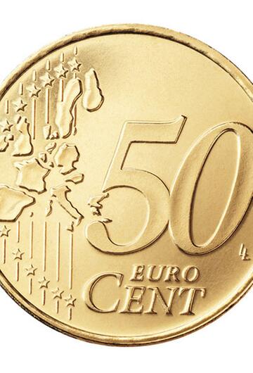 Die Vorderseite der 50-Cent-Münze