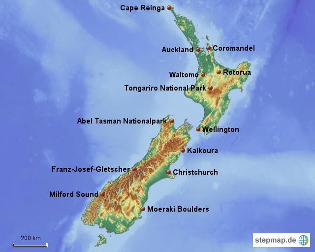 Top-Sehenswürdigkeiten in Neuseeland