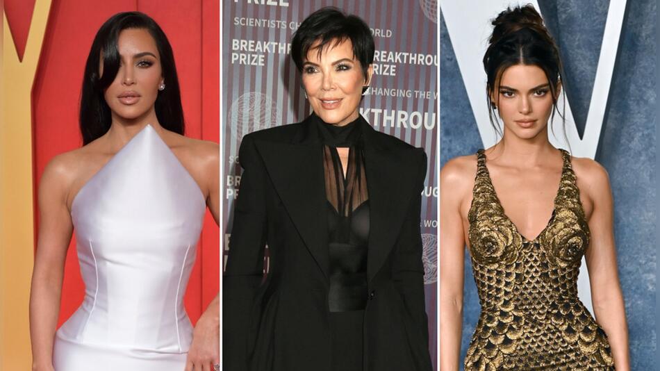 Kim Kardashian, Kris Jenner und Kendall Jenner (v.l.) sind Teil der Kardashian-Familie.