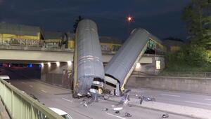 München: Güterzug von Brücke gestürzt