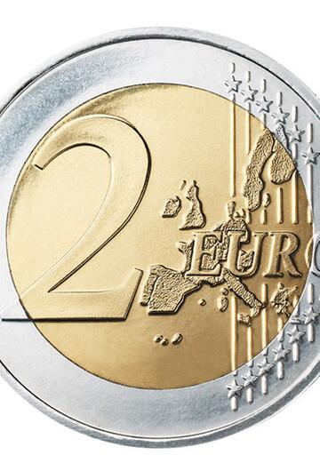 Die Vorderseite der 2-Euro-Münze