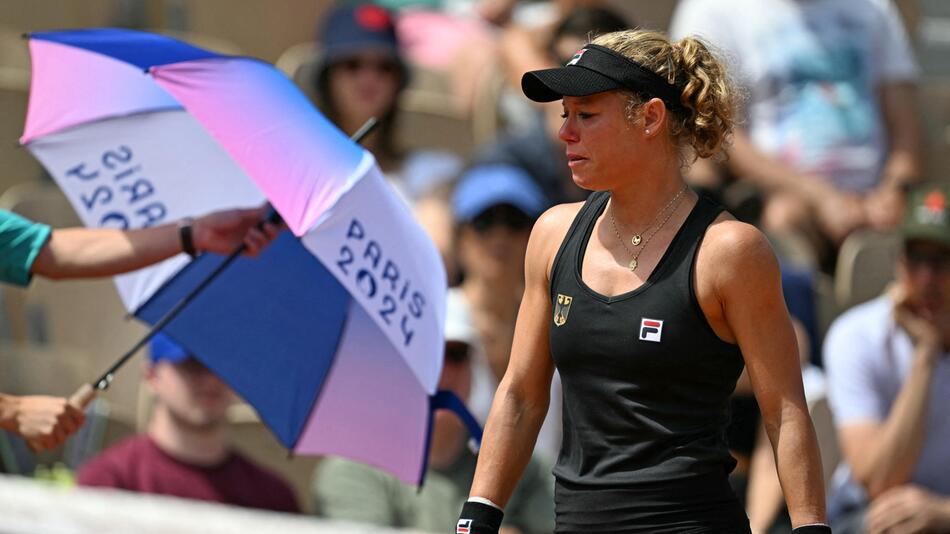 Laura Siegemund sichtlich emotional bei ihrer Match-Aufgabe