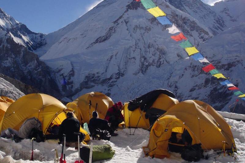 Zelte auf dem Mount Everest