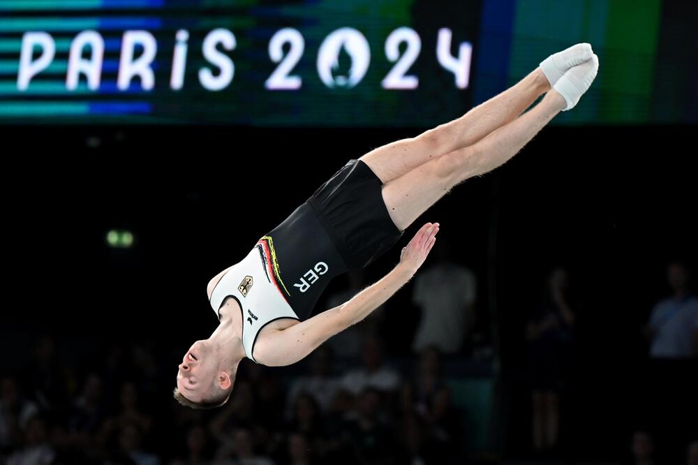 Trampolin-Turner Fabian Vogel am Freitag bei der Einzel-Qualifikation