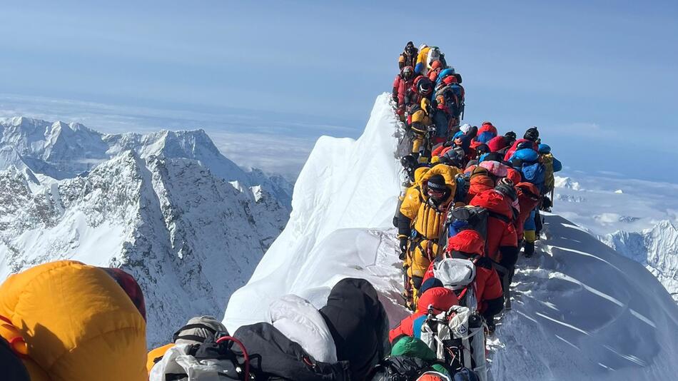 Stau auf dem Mount Everest