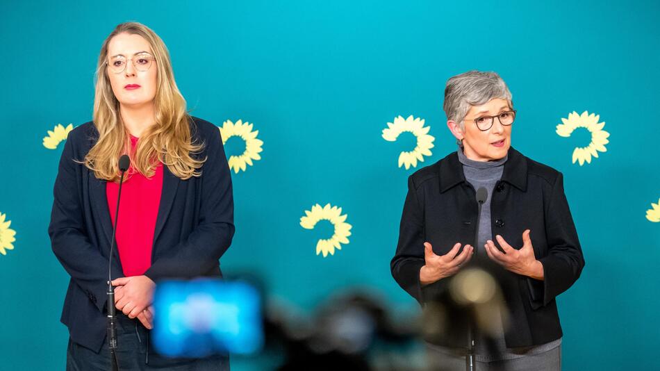 Grünen-Fraktionsvorsitzenden Britta Haßelmann und Katharina Dröge