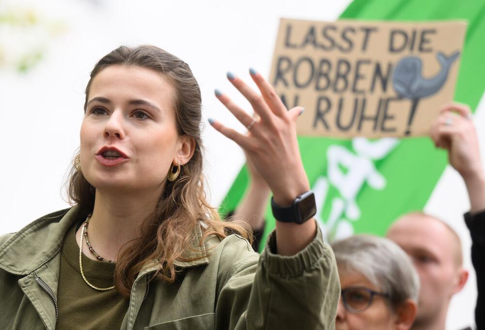 Aktion von Fridays for Future mit Luisa Neubauer