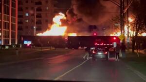 Brennender Zug rollt durch kanadische Großstadt