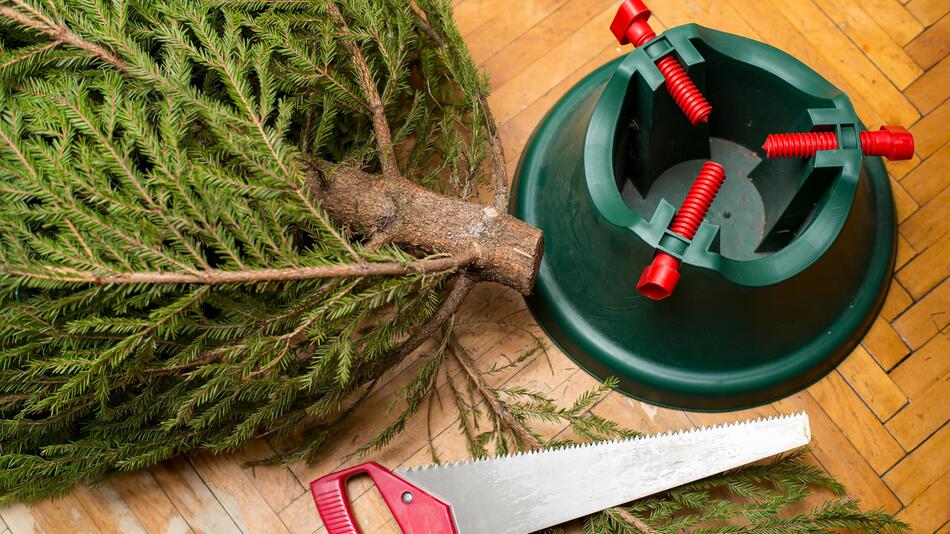 Weihnachtsbaum aufstellen