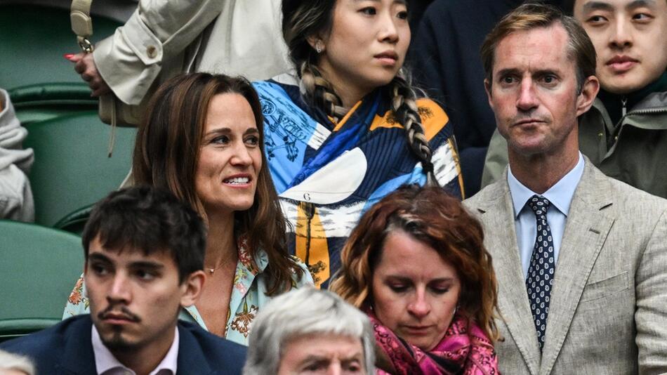 Pippa Middleton mit ihrem Ehemann James Matthews am Freitag in Wimbledon.