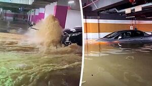Reißende Fluten: Unwetter setzt Tiefgarage in China unter Wasser