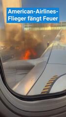 Passagier-Flugzeug fängt Feuer
