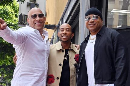 Rapper Ludacris mit Vin Diesel und Rap-Kollege LL Cool J