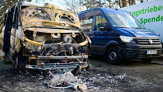 Ausgebrannter Kältebus in Berlin