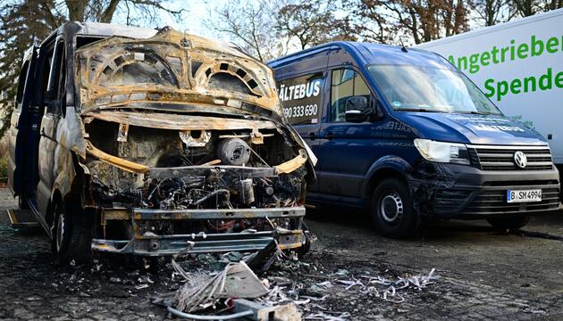 Ausgebrannter Kältebus in Berlin