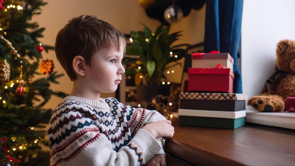 Trauriger Junge, Weihnachten