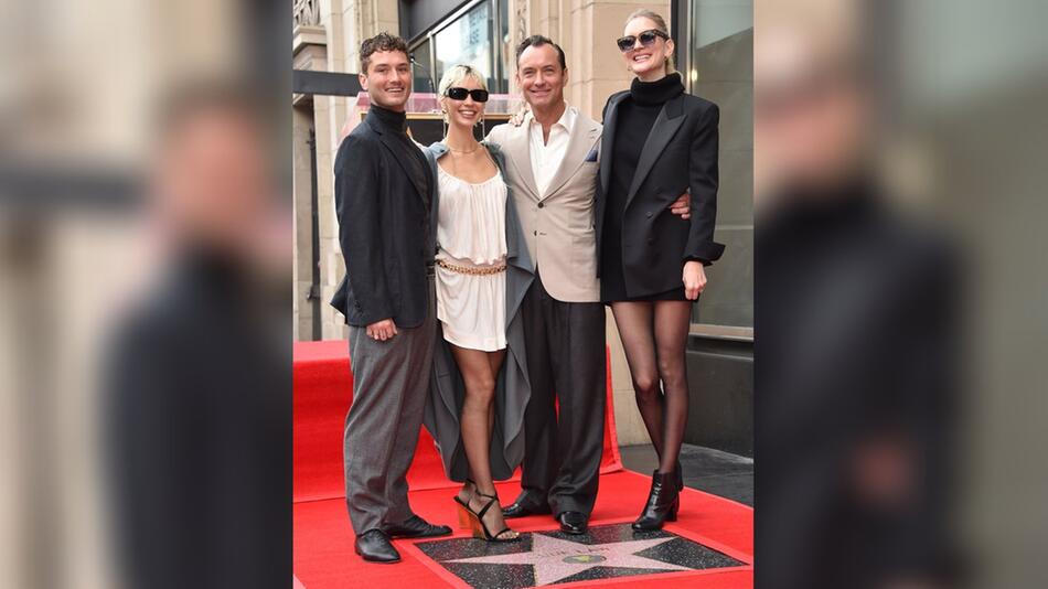 Schauspieler Jude Law wurde auf dem Hollywood "Walk of Fame" geehrt - mit dabei sein Sohn ...