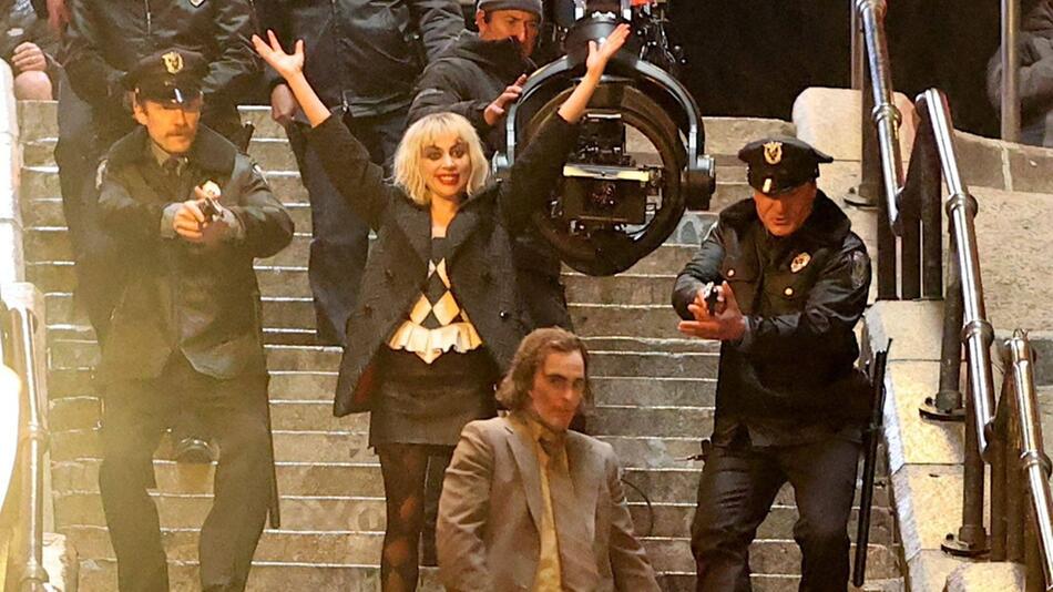Lady Gaga und Joaquin Phoenix während der Dreharbeiten zu "Joker 2".