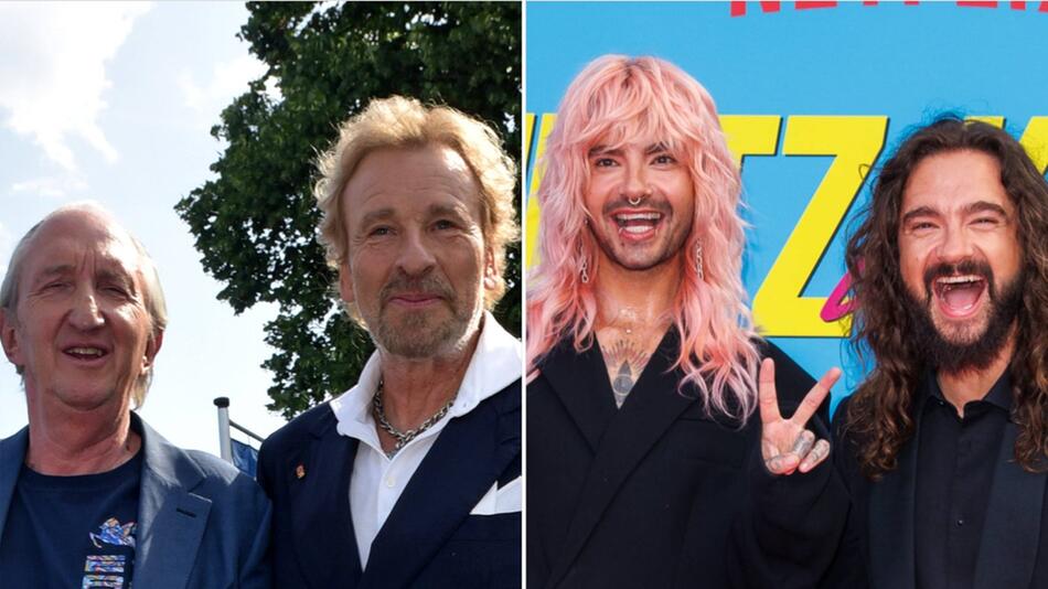 Mike Krüger und Thomas Gottschalk finden, Bill und Tom Kaulitz (v.l.n.r.) meckern zu viel.