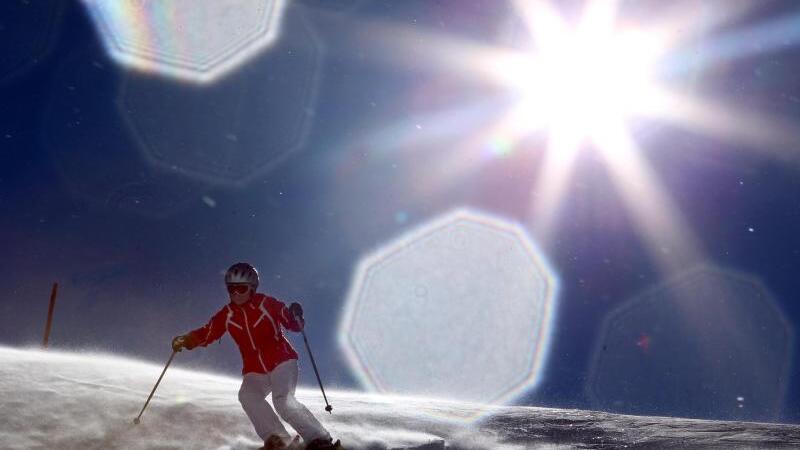 Skifahrer auf der Zugspitze