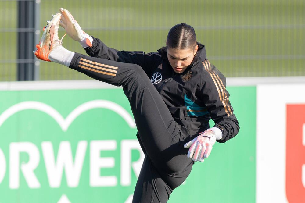 Sophia Winkler am 19. Februar im DFB-Training in Frankfurt.