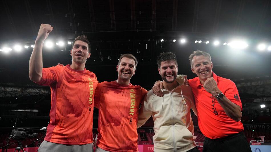 Patrick Franziska, Timo Boll, Dimitrij Ovtcharov und Jörg Roßkopf freuen sich auf die Tischtennis-WM