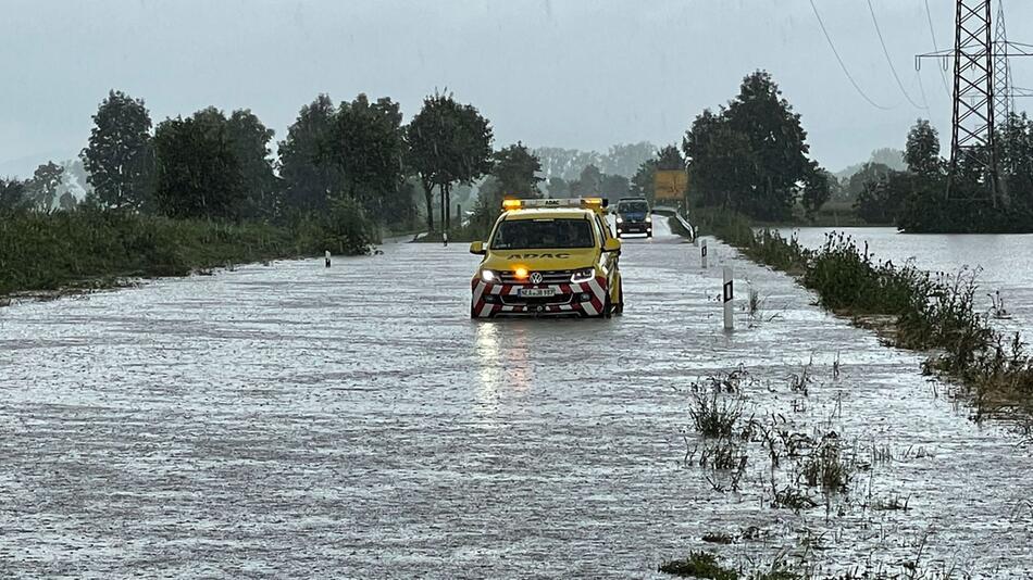 Anhaltende Regenfälle in Franken