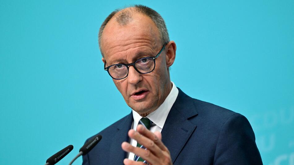 Der CDU-Vorsitzende Friedrich Merz während einer Rede