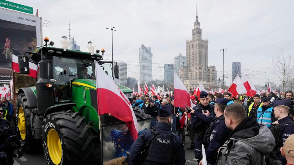 Protest polnischer Bauern in Warschau