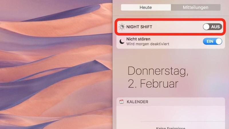 Night-Shift bei macOS