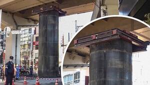 Gewaltiges Stahlrohr schießt aus Straße: Bizarre Szenen in Osaka