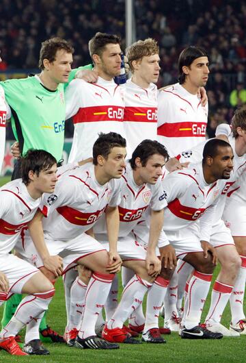 Der VfB Stuttgart beim Duell mit dem FC Barcelona in der Champions League