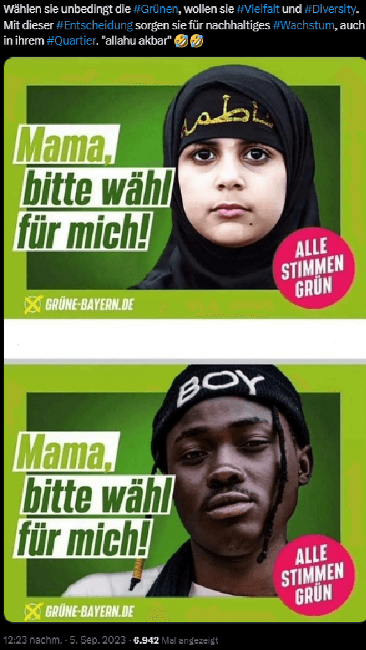 Gefälschte Grünen-Wahlplakate in Bayern, werden auf Facebook und Twitter verbreitet
