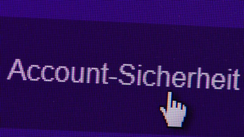 "Account-Sicherheit" steht auf einer Online-Seite