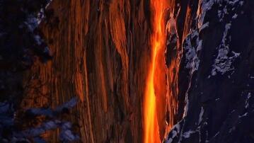 Yosemite, Nationalpark, USA, Wasserfall, Feuer-Wasserfall, Kalifornien