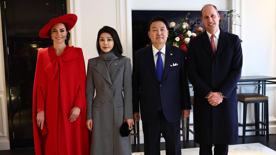 Prinz William, Herzogin Kate, Yoon Suk-yeol, First Lady Kim Keon-hee