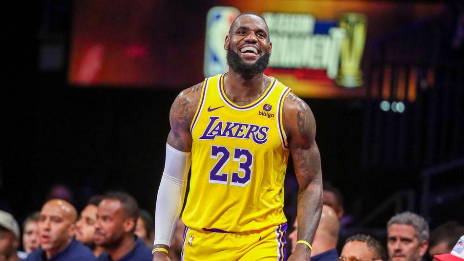 NBA-Star LeBron James von den Los Angeles Lakers hat gut lachen