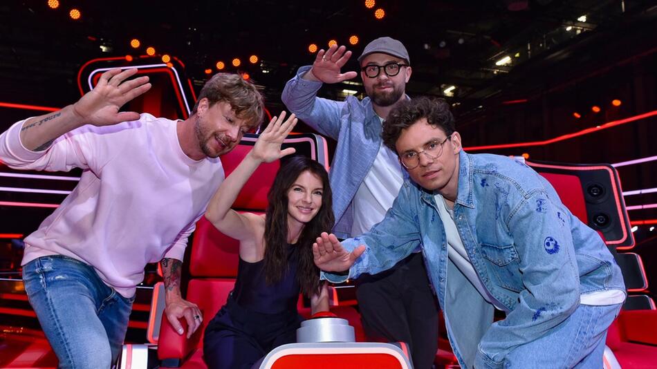 "The Voice of Germany": Samu Haber, Yvonne Catterfeld, Mark Forster und Kamrad (v.l.).