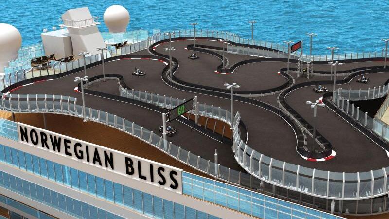 Kartbahn auf der Norwegian Bliss