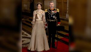 Das dänische Königspaar beim Empfang in Kopenhagen.