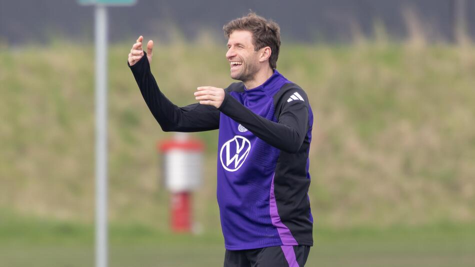 Nationalspieler Thomas Müller während des Trainings