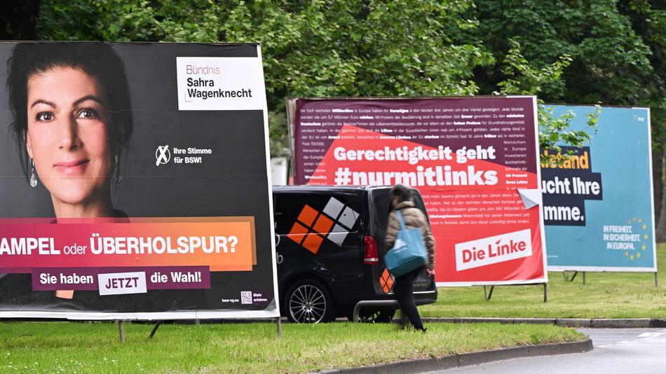 Plakate zur Europawahl in Frankfurt am Main