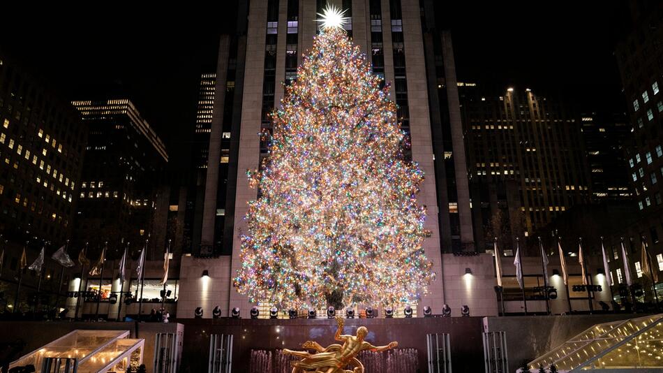 Weihnachtsbaum am Rockefeller-Center in New York