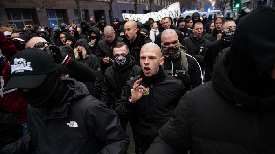 Neonazi-Demonstration in Berlin-Friedrichshain am Samstag