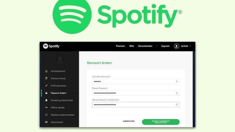 Spotify-Kennwort ändern